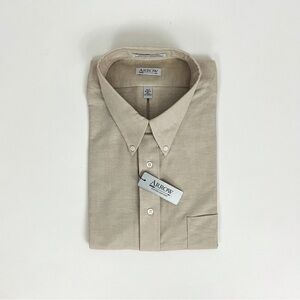 Vintage Arrow Dover Oxford Half-Sleeve Button-Down Shirt in Beige | XXL